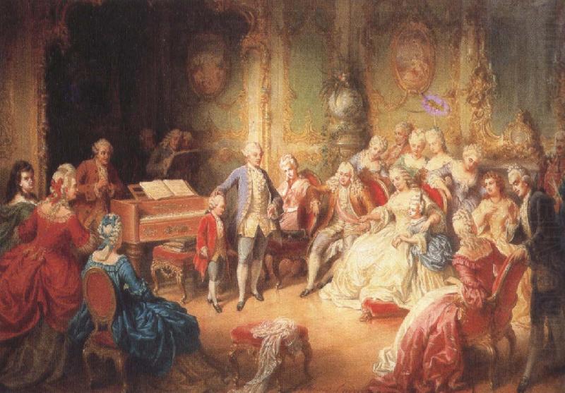 antonin dvorak the young mozart being presented by joseph ii to his wife, the empress maria theresa china oil painting image